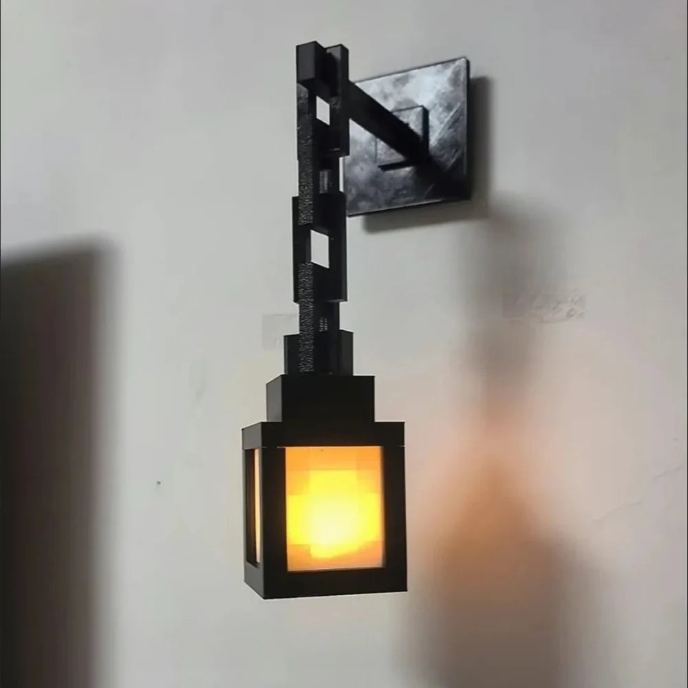3D Printed Luminous Lantern Nightlight Pixel Game Theme Ambient Home Decor Ornament Light
